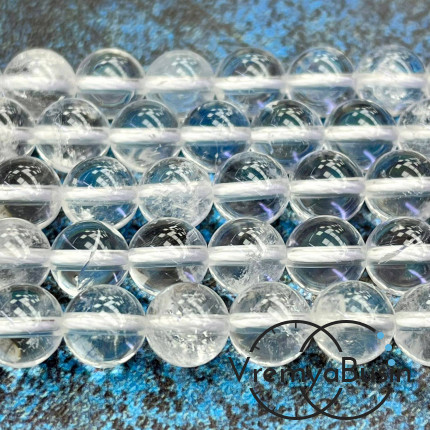 Горный хрусталь натур., бусины шарики гладкие 10 мм (1/2 нити, ок. 19 шт.)