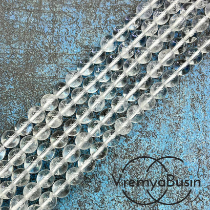 Горный хрусталь натур., бусины шарики гладкие 6 мм (1/2 нити, ок. 32 шт.)