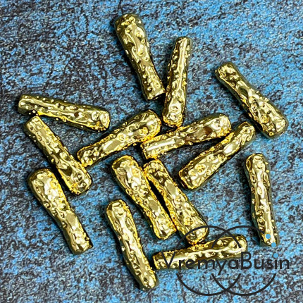 Бусина облегченная из латуни с позолотой, 20х5 мм   (1 шт.)