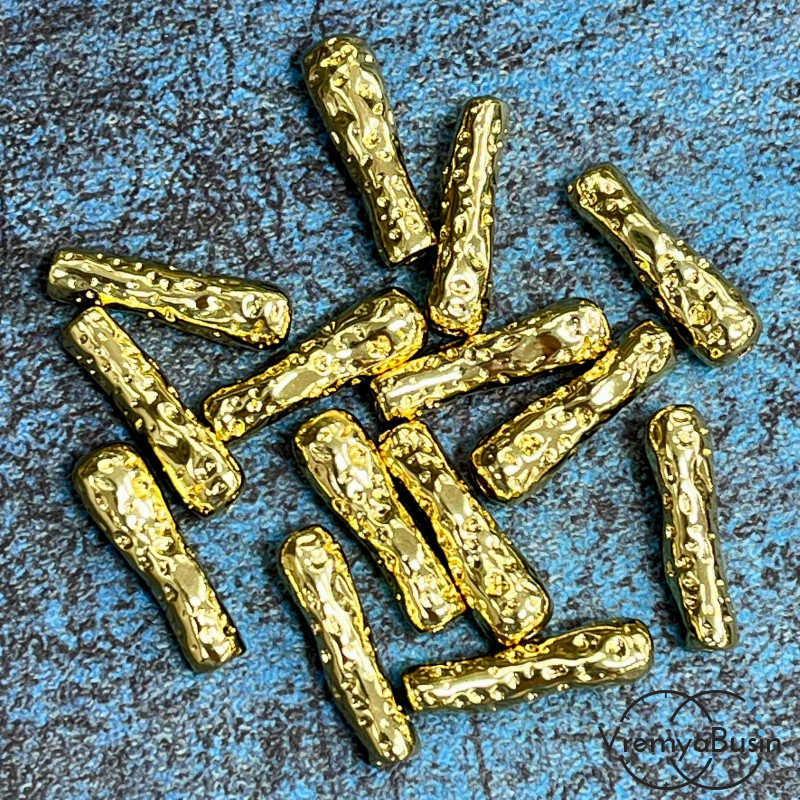 Бусина облегченная из латуни с позолотой, 20х5 мм   (1 шт.)