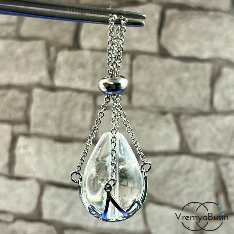 Подвеска-клетка для бусины 12 мм, латунь с родиевым покрытием (1 шт.)