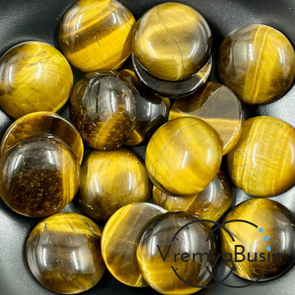 Тигровый глаз, кабошон круглый 20 мм (1 шт.)