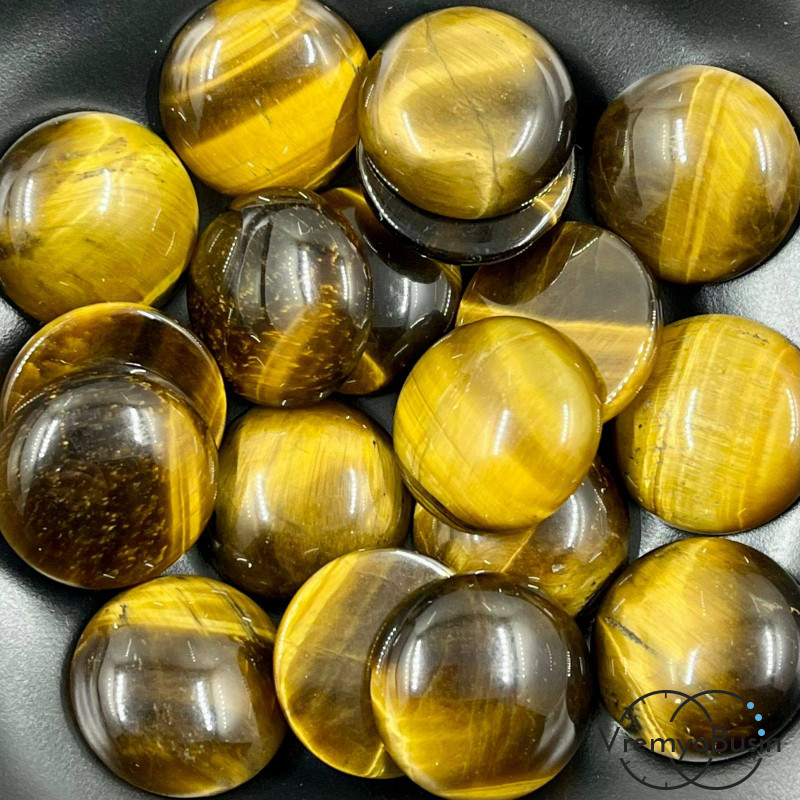 Тигровый глаз, кабошон круглый 20 мм (1 шт.)