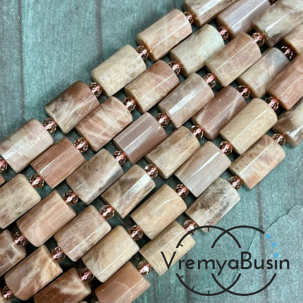 Солнечный камень. Гранёный цилиндр 10х15 мм (1/2 нити, ок. 11 шт.)