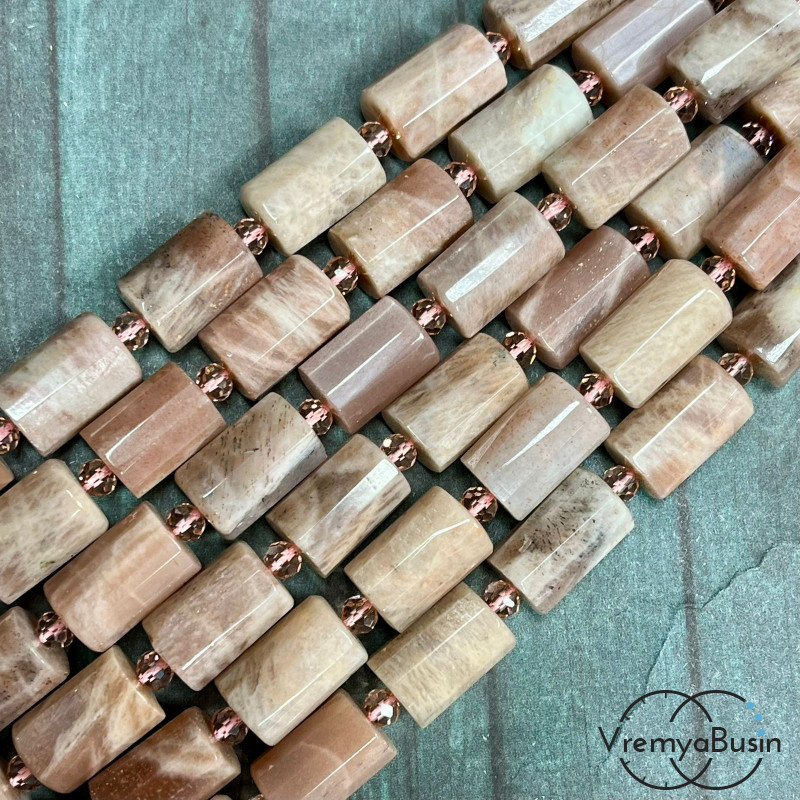 Солнечный камень. Гранёный цилиндр 10х15 мм (1/2 нити, ок. 11 шт.)