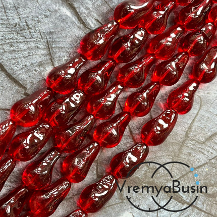 Бусины из гладкого стекла «Барочный жемчуг», 13х22 мм  (1/2 нити, ок. 10 шт.)