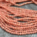 Родохрозит, мелкие бусины с микроогранкой, шарик 3 мм  (нить, ок. 40 см.)