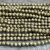 Пирит, мелкие бусины с микроогранкой, шарик 4 мм  (нить, ок. 40 см.)