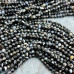 Агат черный, мелкие бусины с микроогранкой, шарик 3 мм  (нить, ок. 40 см.)