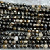 Агат черный, мелкие бусины с микроогранкой, шарик 4 мм  (нить, ок. 40 см.)