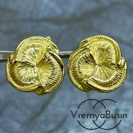 Швензы с английским замком, 16х16 мм, латунь с позолотой (1 пара)