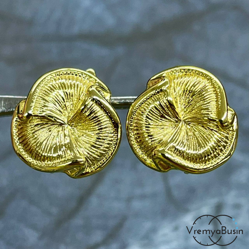 Швензы с английским замком, 16х16 мм, латунь с позолотой (1 пара)