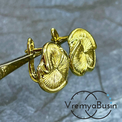 Швензы с английским замком, 16х16 мм, латунь с позолотой (1 пара)