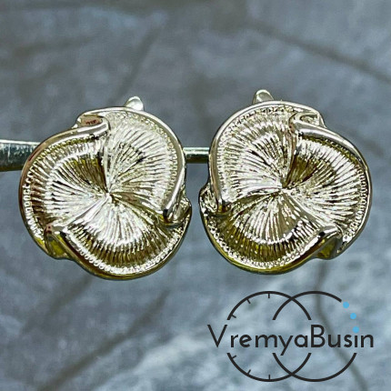 Швензы с английским замком, 16х16 мм, латунь с родиевым покрытием (1 пара)