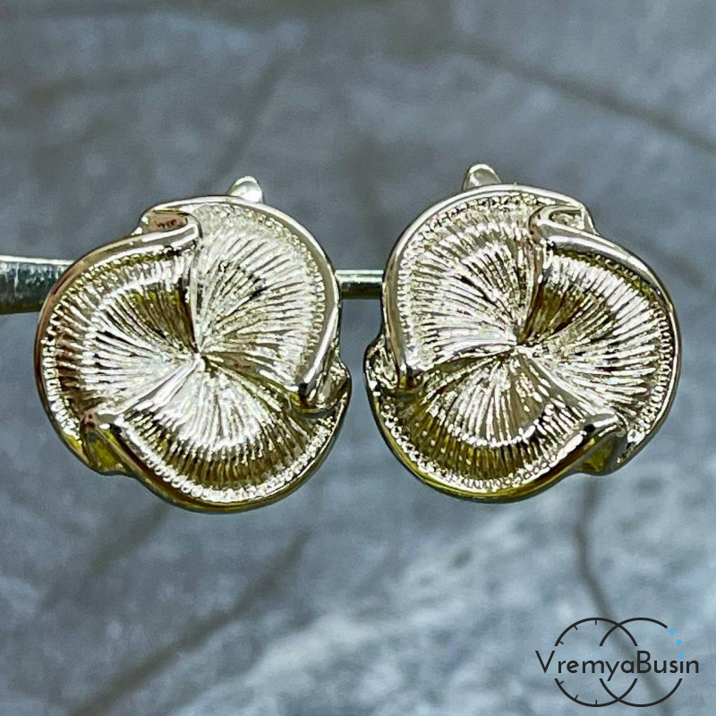 Швензы с английским замком, 16х16 мм, латунь с родиевым покрытием (1 пара)