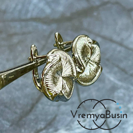 Швензы с английским замком, 16х16 мм, латунь с родиевым покрытием (1 пара)