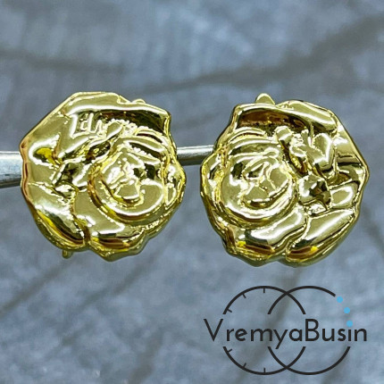 Швензы с английским замком, 17х17 мм, латунь с позолотой (1 пара)