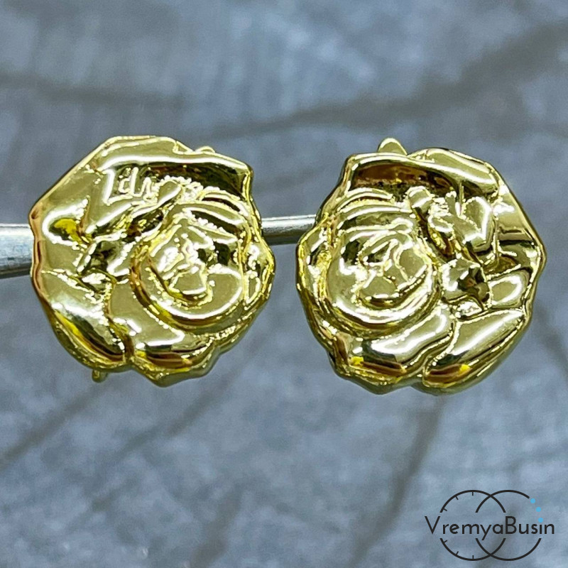 Швензы с английским замком, 17х17 мм, латунь с позолотой (1 пара)