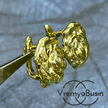 Швензы с английским замком, 17х17 мм, латунь с позолотой (1 пара)