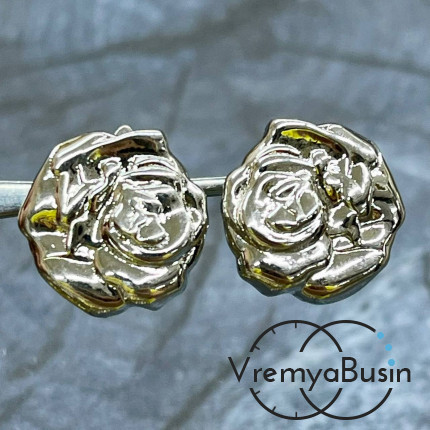 Швензы с английским замком, 17х17 мм, латунь с родиевым покрытием (1 пара)