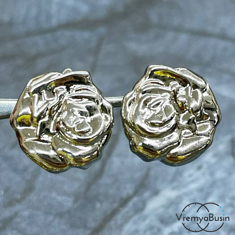 Швензы с английским замком, 17х17 мм, латунь с родиевым покрытием (1 пара)