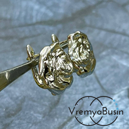 Швензы с английским замком, 17х17 мм, латунь с родиевым покрытием (1 пара)