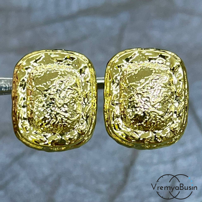 Швензы с английским замком, 17х14 мм, латунь с позолотой (1 пара)