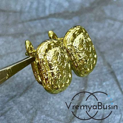 Швензы с английским замком, 17х14 мм, латунь с позолотой (1 пара)