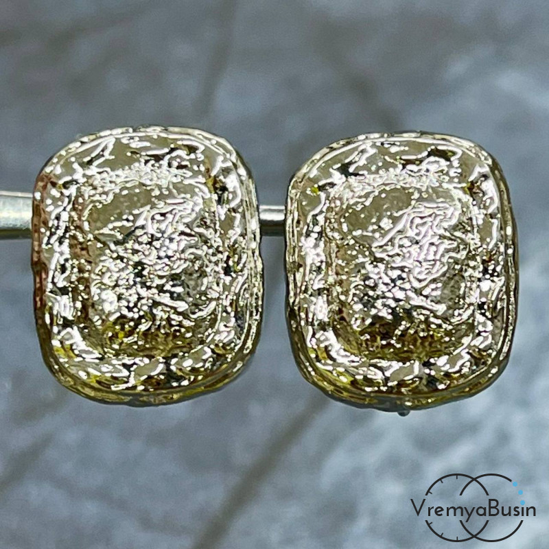 Швензы с английским замком, 17х14 мм, латунь с родиевым покрытием (1 пара)