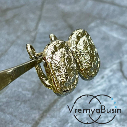 Швензы с английским замком, 17х14 мм, латунь с родиевым покрытием (1 пара)