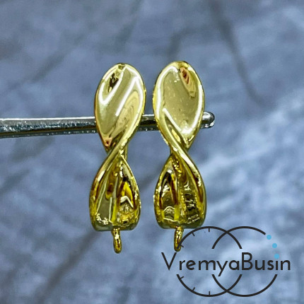 Швензы с английским замком, 21х5 мм, латунь с позолотой (1 пара)