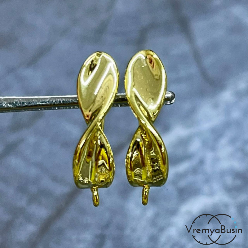 Швензы с английским замком, 21х5 мм, латунь с позолотой (1 пара)