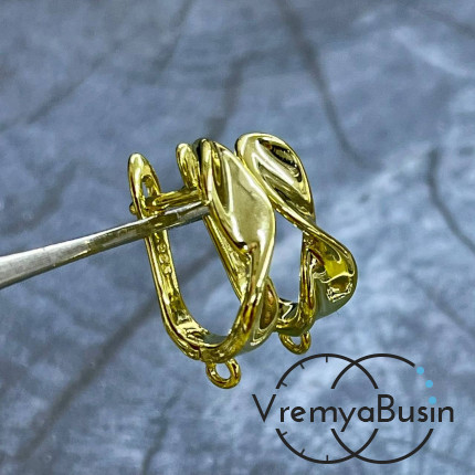 Швензы с английским замком, 21х5 мм, латунь с позолотой (1 пара)