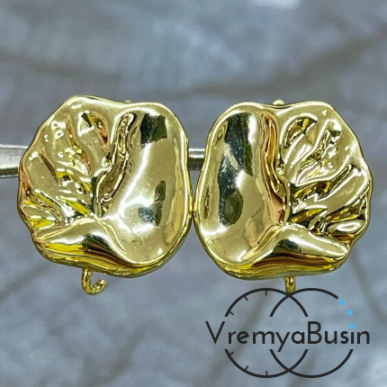 Швензы с английским замком, 18х16 мм, латунь с позолотой (1 пара)