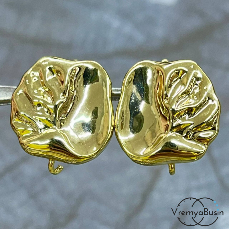 Швензы с английским замком, 18х16 мм, латунь с позолотой (1 пара)