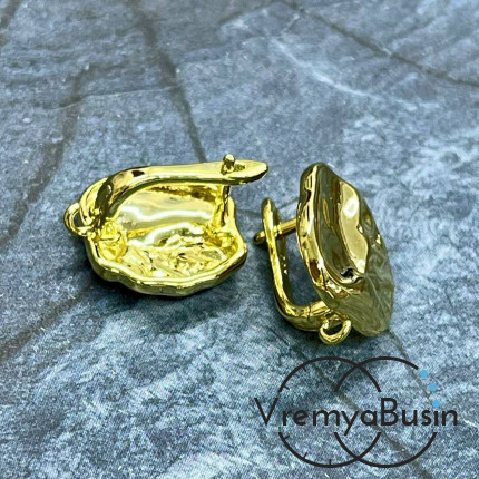 Швензы с английским замком, 18х16 мм, латунь с позолотой (1 пара)