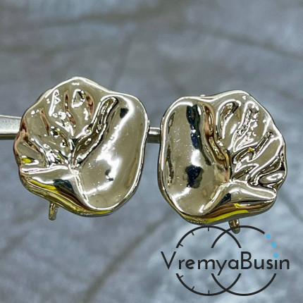 Швензы с английским замком, 18х16 мм, латунь с родиевым покрытием (1 пара)