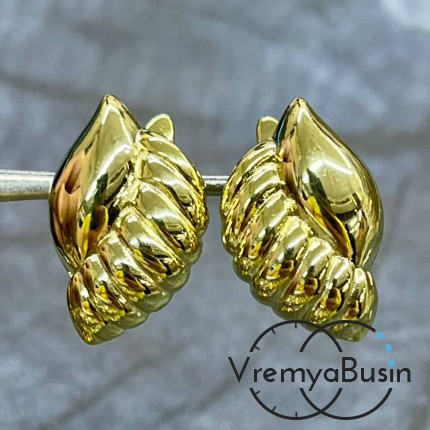 Швензы с английским замком, 19х12 мм, латунь с позолотой (1 пара)