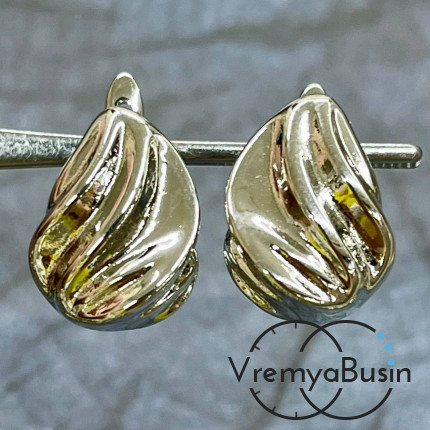 Швензы с английским замком, 17х13 мм, латунь с родиевым покрытием (1 пара)