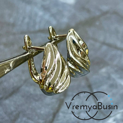 Швензы с английским замком, 17х13 мм, латунь с родиевым покрытием (1 пара)