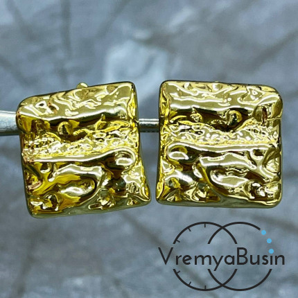 Швензы с английским замком, 17х17 мм, латунь с позолотой (1 пара)