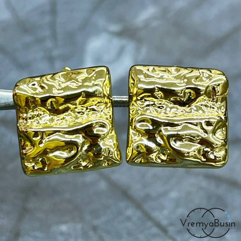 Швензы с английским замком, 17х17 мм, латунь с позолотой (1 пара)