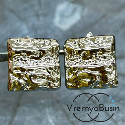 Швензы с английским замком, 17х17 мм, латунь с родиевым покрытием (1 пара)