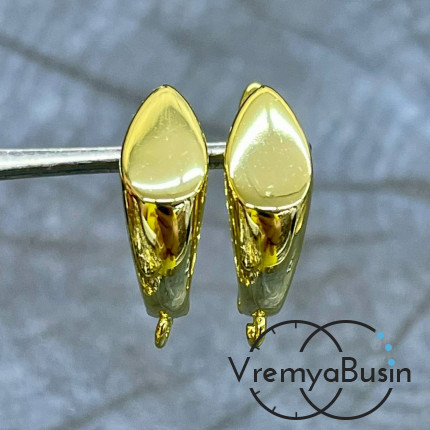 Швензы с английским замком, 21х7 мм, латунь с позолотой (1 пара)