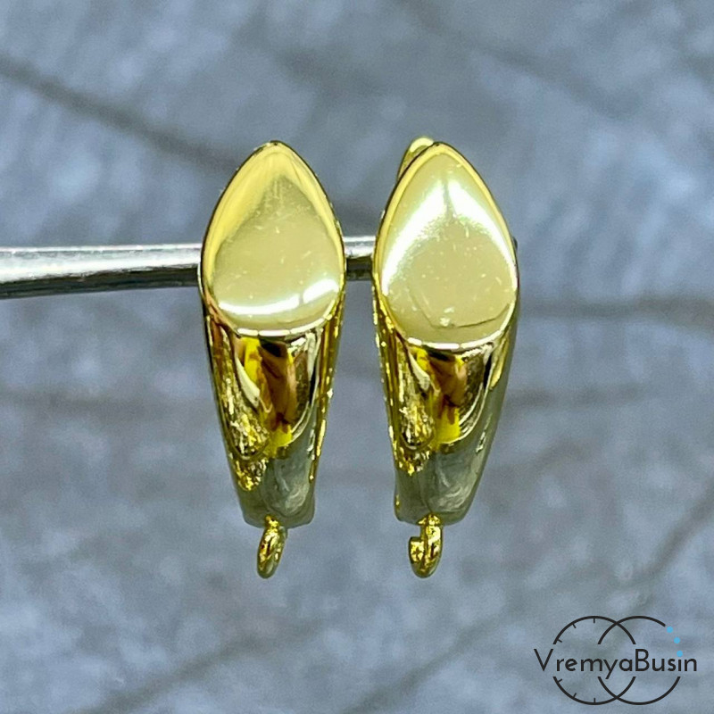 Швензы с английским замком, 21х7 мм, латунь с позолотой (1 пара)