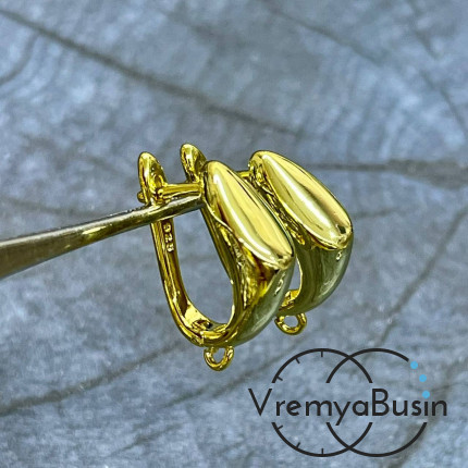 Швензы с английским замком, 21х7 мм, латунь с позолотой (1 пара)