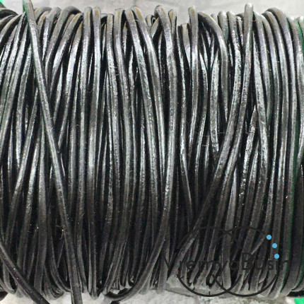 Шнур кожаный цветной 2 мм, цв. чёрный     (1 м.)