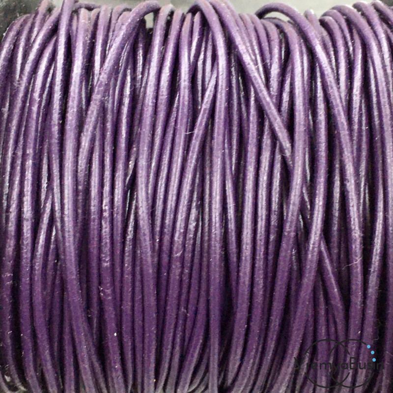 Шнур кожаный цветной 2 мм, цв. Фиолетовый   (1 м.)