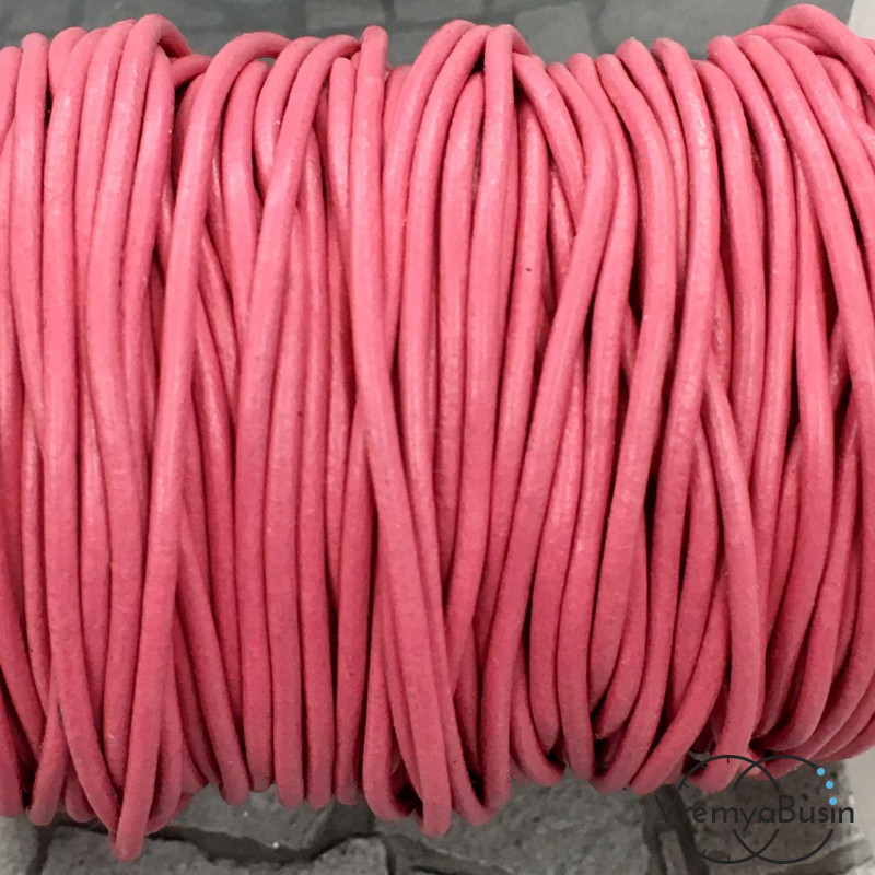 Шнур кожаный цветной 2 мм, цв. Красный   (1 м.)