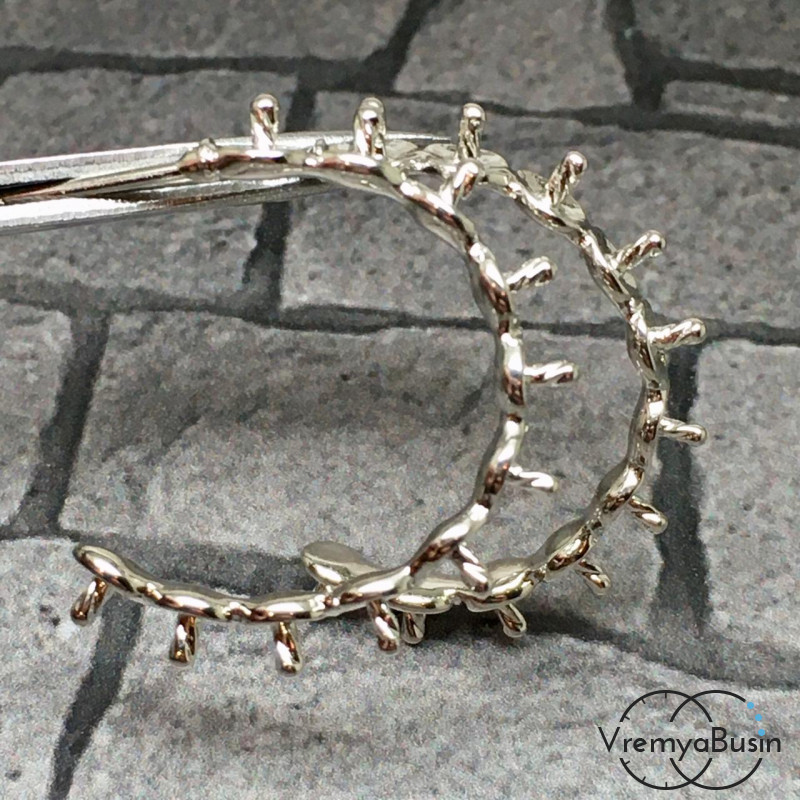 Швензы-гвоздики "Кольца" из латуни с родиевым покрытием (1 пара)